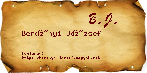 Berényi József névjegykártya